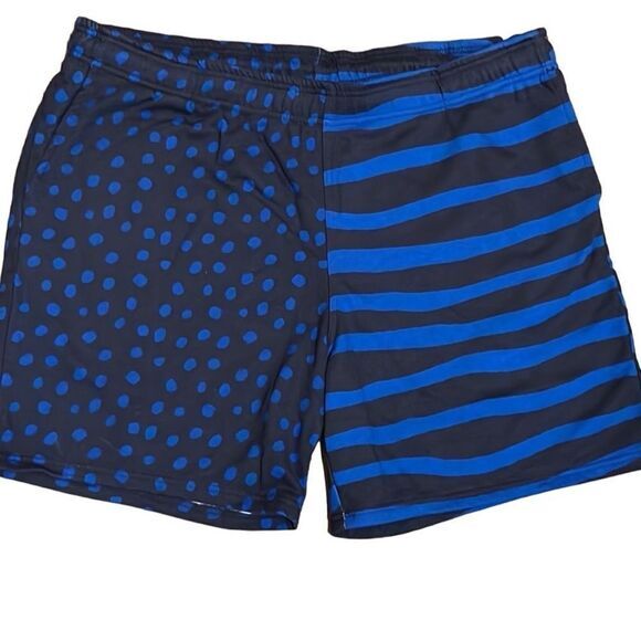 Nordstrom Cristina Martinez Mens Shorts 2XL Blue Polka Dot Stripe Sweat  NWT - Picture 2 of 7